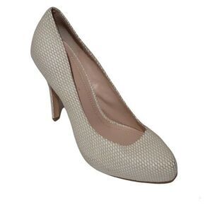 BCBG Generations Parade Womens Ivory Snake Print Leather Hidden Platform Heels 9